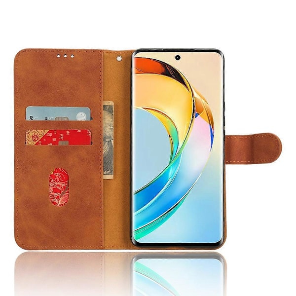 Honor X50 Iskunkestävä PU-nahkainen, ihoa myötäilevä, jalustallinen suojakotelo, lompakko, sisäinen TPU-puhelinkuori Multicolor Style E
