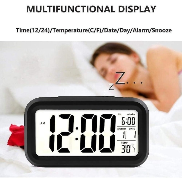 LED Digitalt Stort Display Snooze Natlys