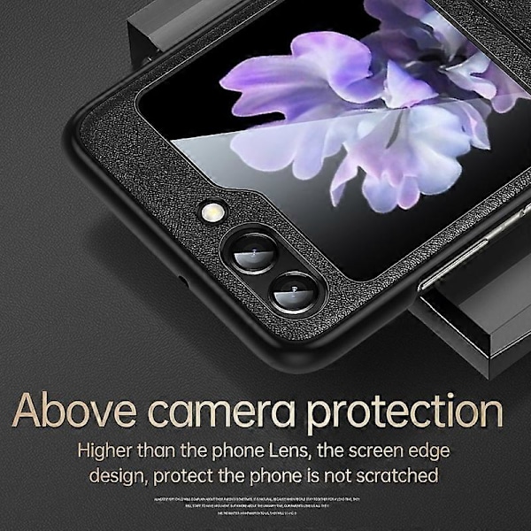 SULADA Samsung Galaxy Z Flip5 5G Naarmuuntumaton Puhelinkotelo PU-nahkapäällysteinen TPU-suojus Multicolor Style C
