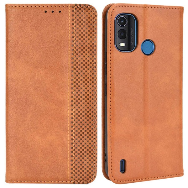 För Nokia G11 Plus 4g Autostängande Magnetisk Retro Pu Läder Case Stativ Funktion Cover Brown