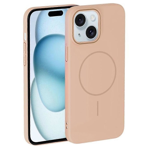 Skal för iPhone 15 Kompatibelt med MagSafe Slim PC Baksida Multicolor Desert Gold