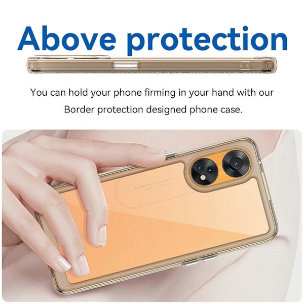 Slankt Telefoncover til Oppo Reno8 T 4G, Telefonbeskytter Anti-Støv TPU+Akryl Cover Multicolor Style D