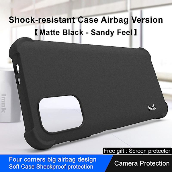 Imak för Nokia G11 / G21 Soft Tpu case Matt Airbag Anti- cover med skärmskydd Black