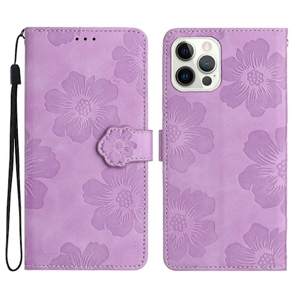 Blommig PU-läder plånboksfodral med stativ för iPhone 12 Pro Max 6,7 tum Multicolor Style B