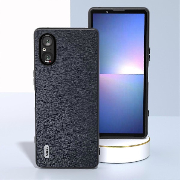 Til Sony Xperia 5 V Etui Ægte Ko Læder Belagt PC+TPU Telefon Cover Multicolor Style D