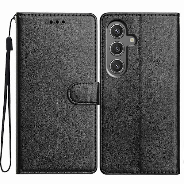 Læder telefoncover med pung, stativ og praktisk rem til Samsung Galaxy A34 5G - Grøn Multicolor Black