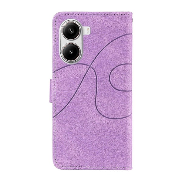 Plånboksfodral i läder med stativ och böjd linjedesign för Xiaomi Redmi Turbo 4 5G/Poco X7 Pro 5G Multicolor Light Purple