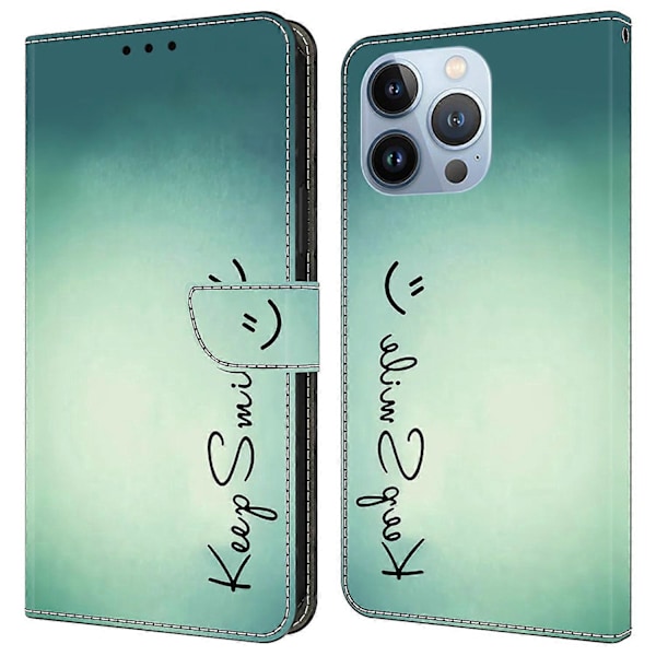 iPhone 16 Pro Max -kotelo PU-nahkainen lompakkokotelo seisontatoiminnolla Multicolor Style H