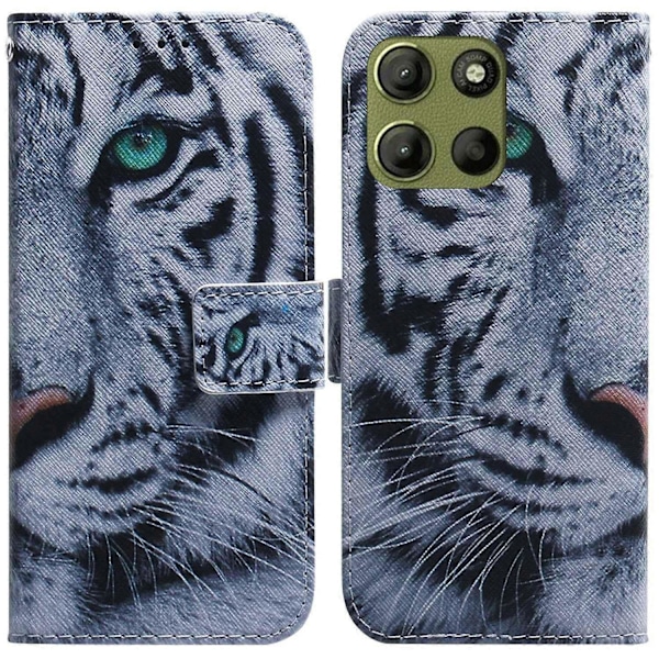 Plånboksfodral för Motorola Moto G15 4G med mönstertryck i läder Multicolor Tiger
