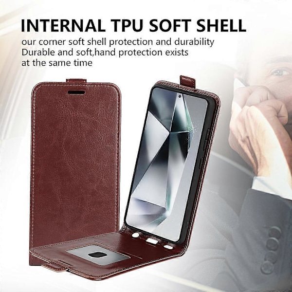 Til Samsung Galaxy S25 Ultra Etui med Kortlommer Vertikal Flip Læder Telefoncover Multicolor Style C
