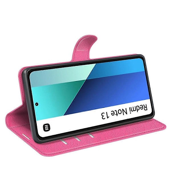 Plånboksfodral för Xiaomi Redmi Note 13 4G, Läder med Litchi-textur Multicolor Rose
