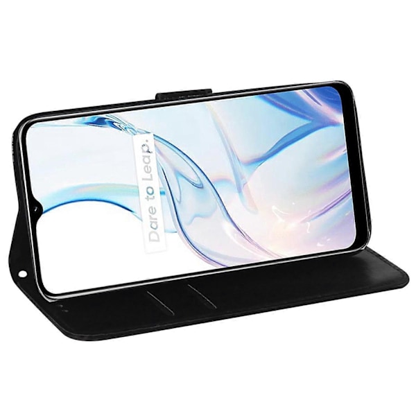 För Realme 10 Pro 5G PU Läder Fodral Bländande Blommönster Ställ Plånbok Mobilskal Multicolor Style A