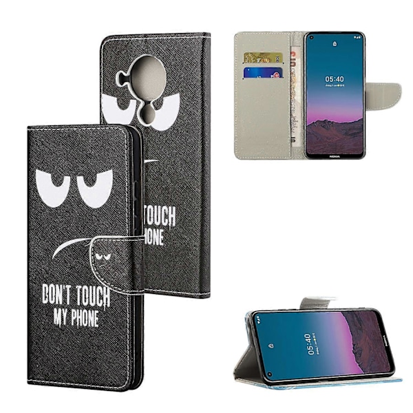 Kuvioitu ristikkäinen nahkakuori Nokia 5.4 -lompakkokotelolle, jossa on jalusta Multicolor Style C