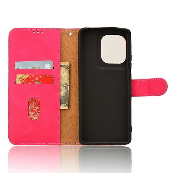 Læderetui til Motorola Edge 50 Pro 5G, hudfølelse, anti-drop, pung, flip-telefoncover Multicolor Rose