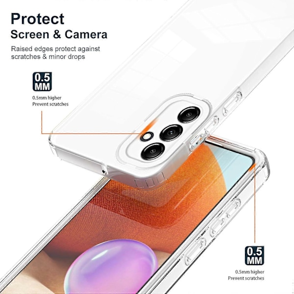 För Samsung Galaxy A54 5G 3-i-1 Transparent Baksida Anti-repa TPU+PC Mobilskal Multicolor Style B