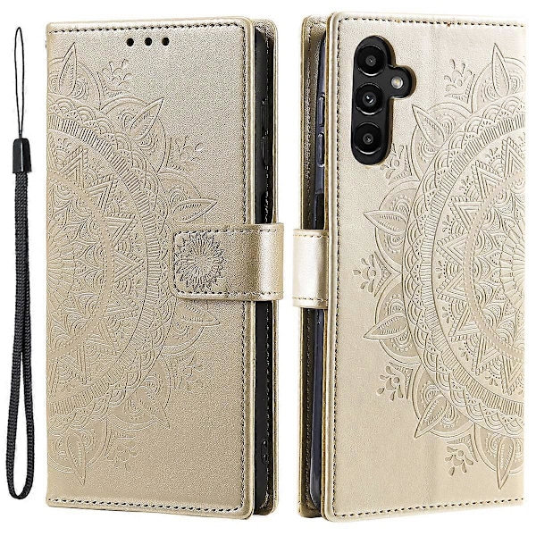 Til Samsung Galaxy A16 5G/A16 4G Etui Præget Totem PU Læder Wallet Stand Telefon Cover Multicolor Style D