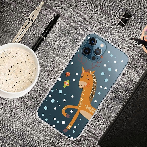 Til iPhone 16 Pro Max Cover Julemønster Print Blød TPU Telefon Cover - Sokker og Gaver Multicolor Deer