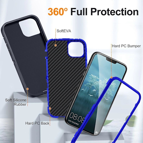 Til iPhone 13/14 Telefon Cover TPU+PC Stødsikker Beskyttelses Cover med Indvendigt EVA Papir Multicolor Style C