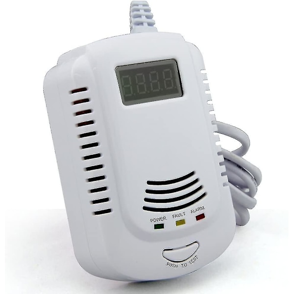 Gas Alarm Hjem Køkken Gas Lpg Lækage Koncentrationsdisplay Stemmedetekteringsalarm, 1 Stykke, Hvid
