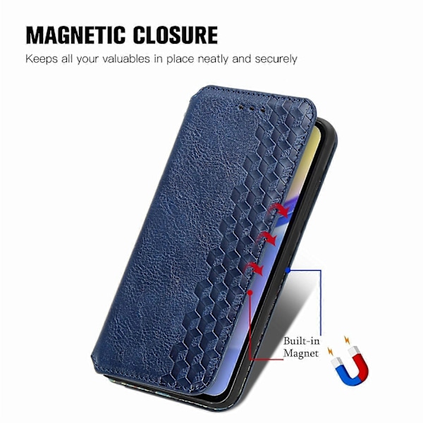 Stødsikkert etui med rombe-præg, pung og stativ til Samsung Galaxy A15 4G/A15 5G Multicolor Style A
