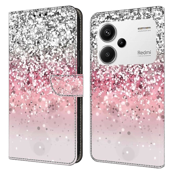 Xiaomi Redmi Note 13 Pro+ 5G Nahkakotelo 3D Luova Kuvio Design Käännettävä Jalusta Puhelinkotelo Multicolor Style P