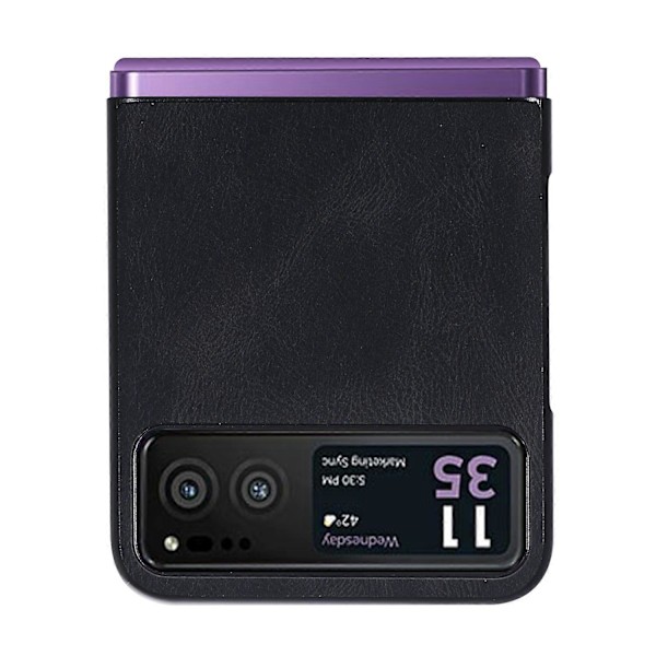 Til Motorola Razr 40 5G PU Læder+Hård PC Skal Retro Tekstur Stødsikkert Telefoncover Multicolor Style A