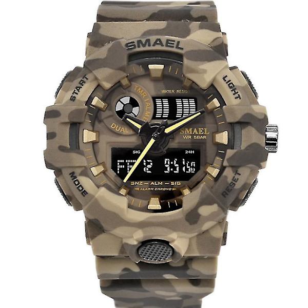 Smael 8001mc Miesten Kellot Urheilukello 50m Lig Khaki