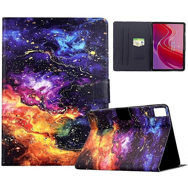 Til Lenovo Tab M11/Xiaoxin Pad 11 2024 Stand Case Mønstertryk Tablet Lædercover med Auto Wa Multicolor Nebula