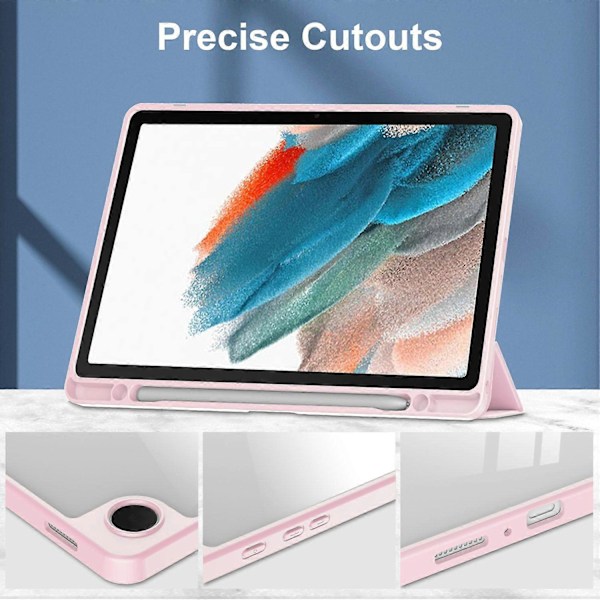 Transparent Baksida för Samsung Galaxy Tab A9+ PU+TPU+Akryl Tablet Fodral med Pennhållare Multicolor Style F