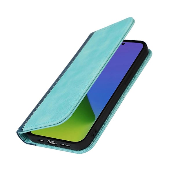 För iPhone 15 Pro Tvåfärgad Splitsad PU Läder Telefonfodral Stöd Stativ Plånboksfodral Multicolor Style F