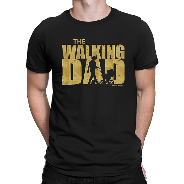 Buzz Shirts The Walking Dad, T-shirt med temat Ekologisk bomull för män, inspirerad av tv-program Black S