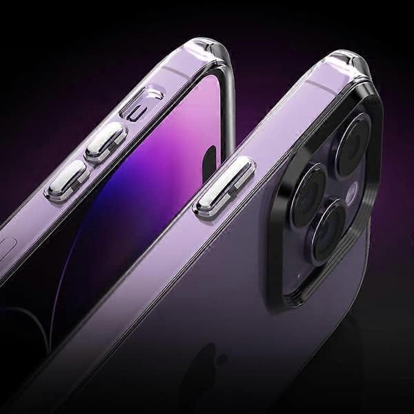 F9 Bakdeksel til iPhone 15 Pro Max, glanset, høy transparens, PC+TPU, fallsikkert telefondeksel Multicolor Style D