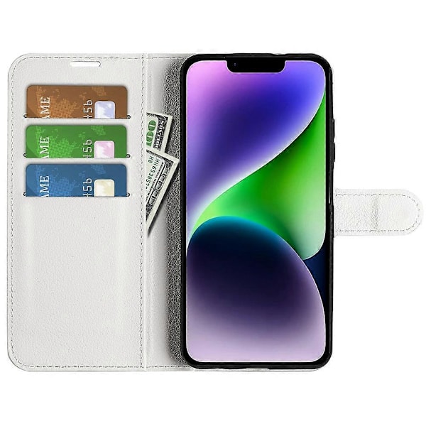 Puhelinlaukku jalustalla iPhone 15 Plus -puhelimelle, PU-nahkainen lompakkokotelo Multicolor Style B
