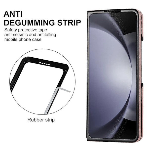 ZD04 Sydd Rombe-Grid Telefondeksel for Samsung Galaxy Z Fold5 5G Anti-Ripe PU+PC Deksel Multicolor Style E