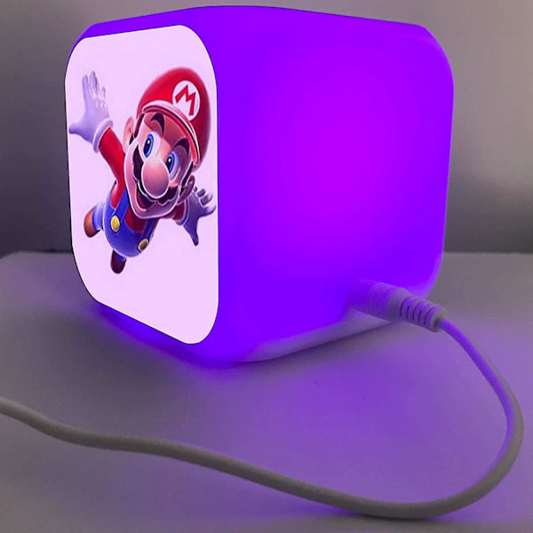 Mario 7 Colors ändrar digital väckarklocka med tid, temperatur, alarm, datum (kartlopp) Super Mario-b