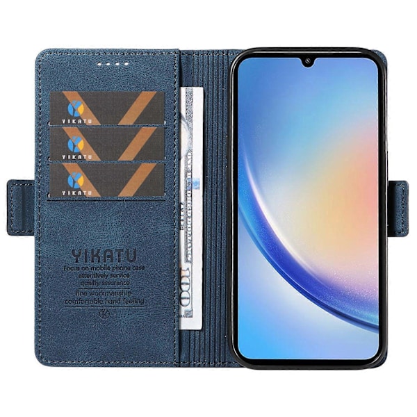 YIKATU YK-005 For Samsung Galaxy A34 5G Hud-følelse Telefon Deksel Stativ Shell PU Lær Lommebok Multicolor Style A