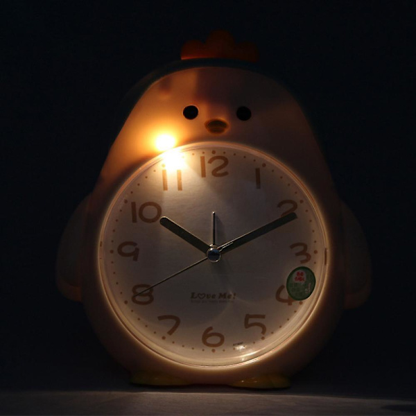 Saytay väckarklockor för sovrum, tecknad väckarklocka Turban Chicken Clock Nattljus, studenthemdekoration skrivbordsklocka (beige)