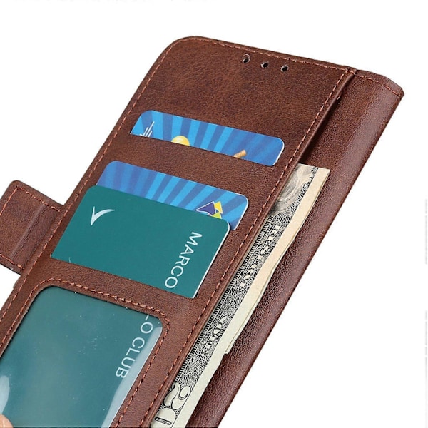 iPhone 16 Plus -kotelo PU-nahkainen lompakkokotelo sivumagneettilukolla - Musta Multicolor Brown