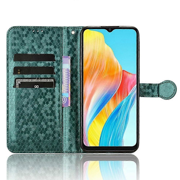 För Oppo A38 4G Fodral PU Läder Präglat Vikbart Ställ Mobiltelefon Skal Multicolor Style C