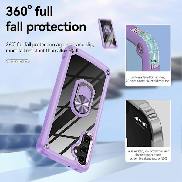 Skal för Samsung Galaxy A16 5G/A16 4G Fodral Legering Linsram PC+TPU Ställ Telefon Baksida Multicolor Style D