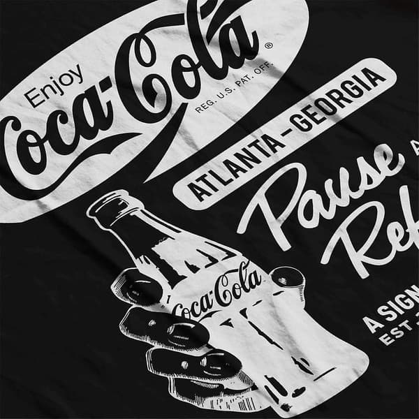 Coca Cola Pause And Refresh Retro T-paita miehille Black M