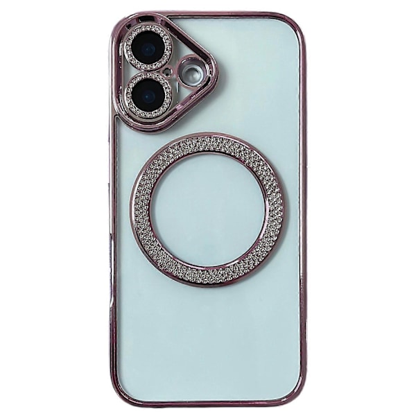 iPhone 16 Magneettinen Kotelo Bling Strassi Kirkas TPU+PC Puhelinkuori Multicolor Style A