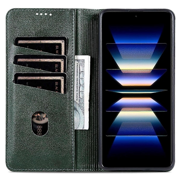 AZNS Xiaomi Redmi K70 Ultra -kotelo, lehmännahkajäljitelmä PU-nahkainen lompakkokotelo- Multicolor Green