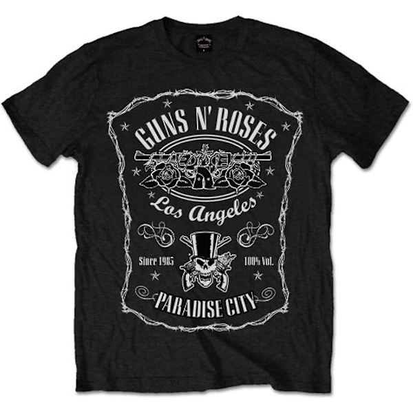 Guns N' Roses Paradise City Label Officiel Tee T-shirt Herre Unisex Black 3XL