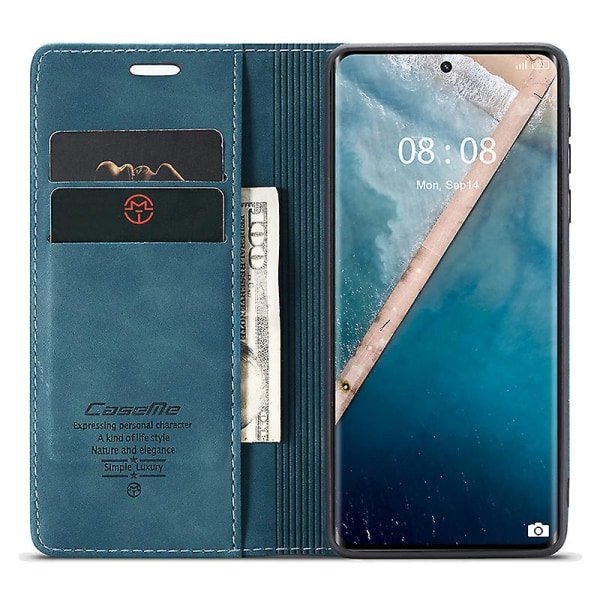 Plånboksdesign Pu-läder skyddande cover för Realme 11 Pro 5g / 11 Pro+ 5g Blue