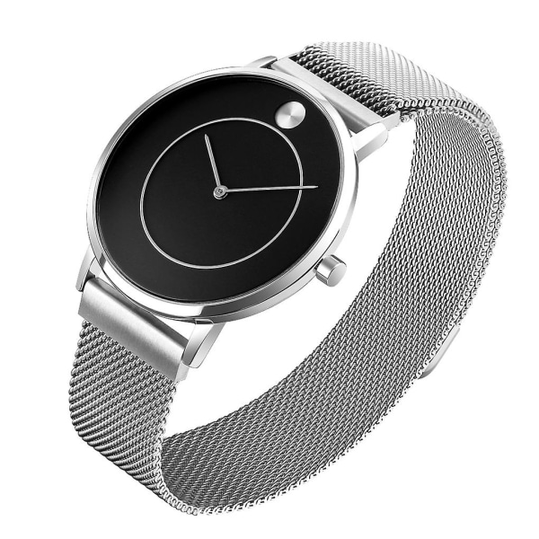 Skmei 9197 enkel watch för damer Silver Shell Black Surface