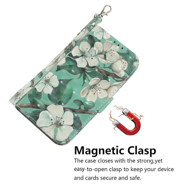 Til Samsung Galaxy S25 Edge Etui Mønstertryk Læder Wallet Telefon Cover med Håndledsrem Multicolor Watercolor Flowers