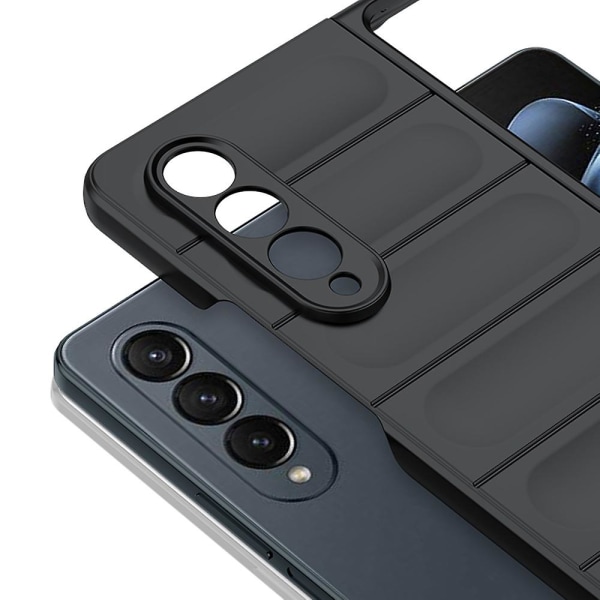 Samsung Galaxy Z Fold4 5g -puhelimelle Skin-touch kova PC-takakuori, pudotuksenkestävä ja kestävä puhelinkotelo Black
