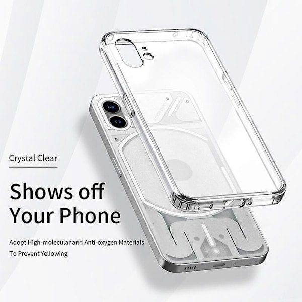 För Nothing phone (1) 5G Transparent Mobilskal TPU+Akryl Anti-gulnande Hybridfodral