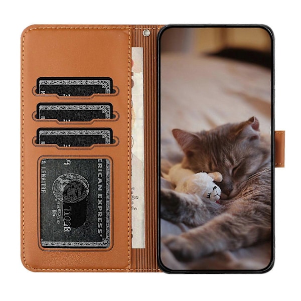 Skal för Xiaomi Redmi Note 14 Pro 5G med handledsrem Läder Telefonskydd Vägg Katter Mönster Multicolor Style C